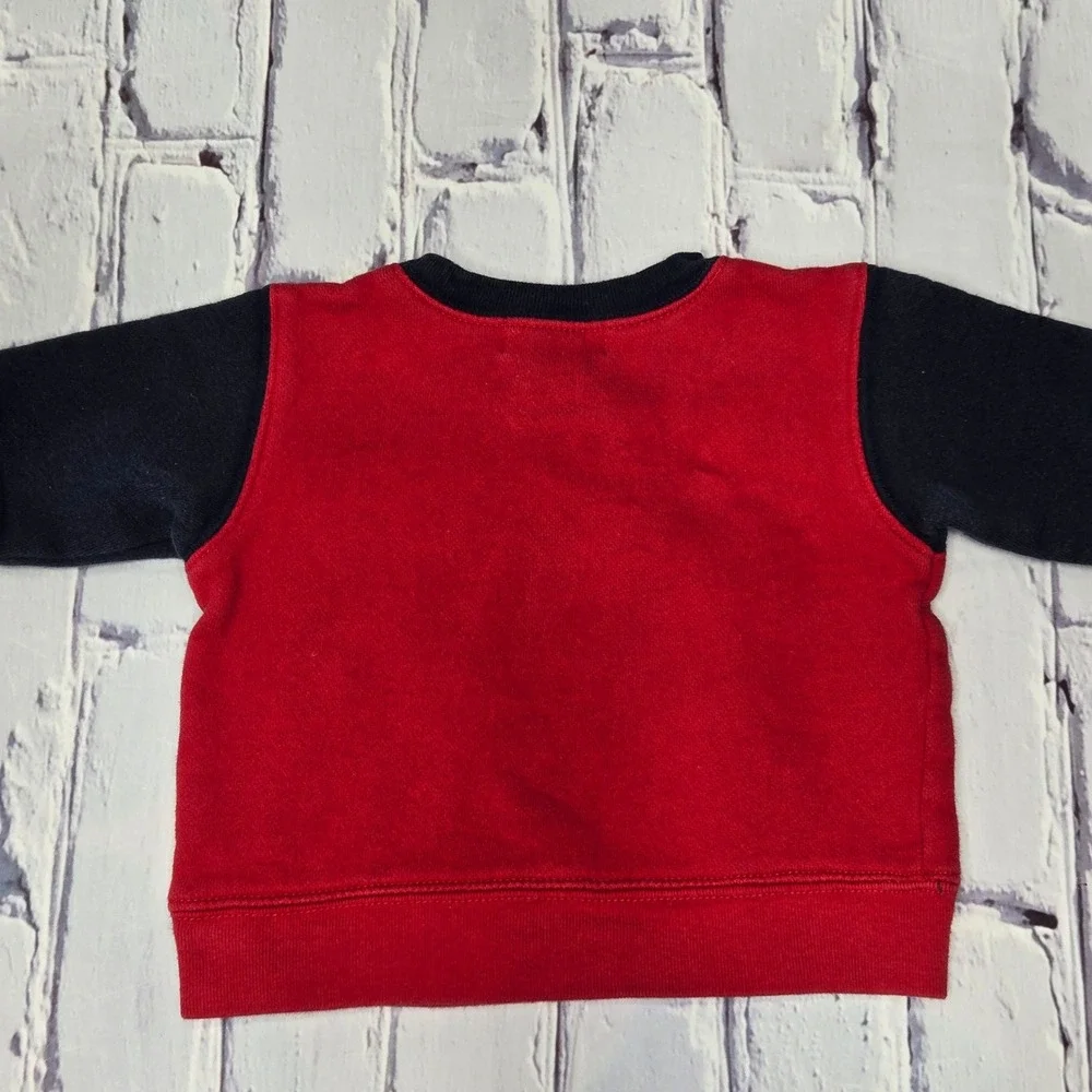 Vintage Y2K Ralph Lauren Baby Red Navy Blue Polo Sweatshirt‎ 3-6M Cotton Blend